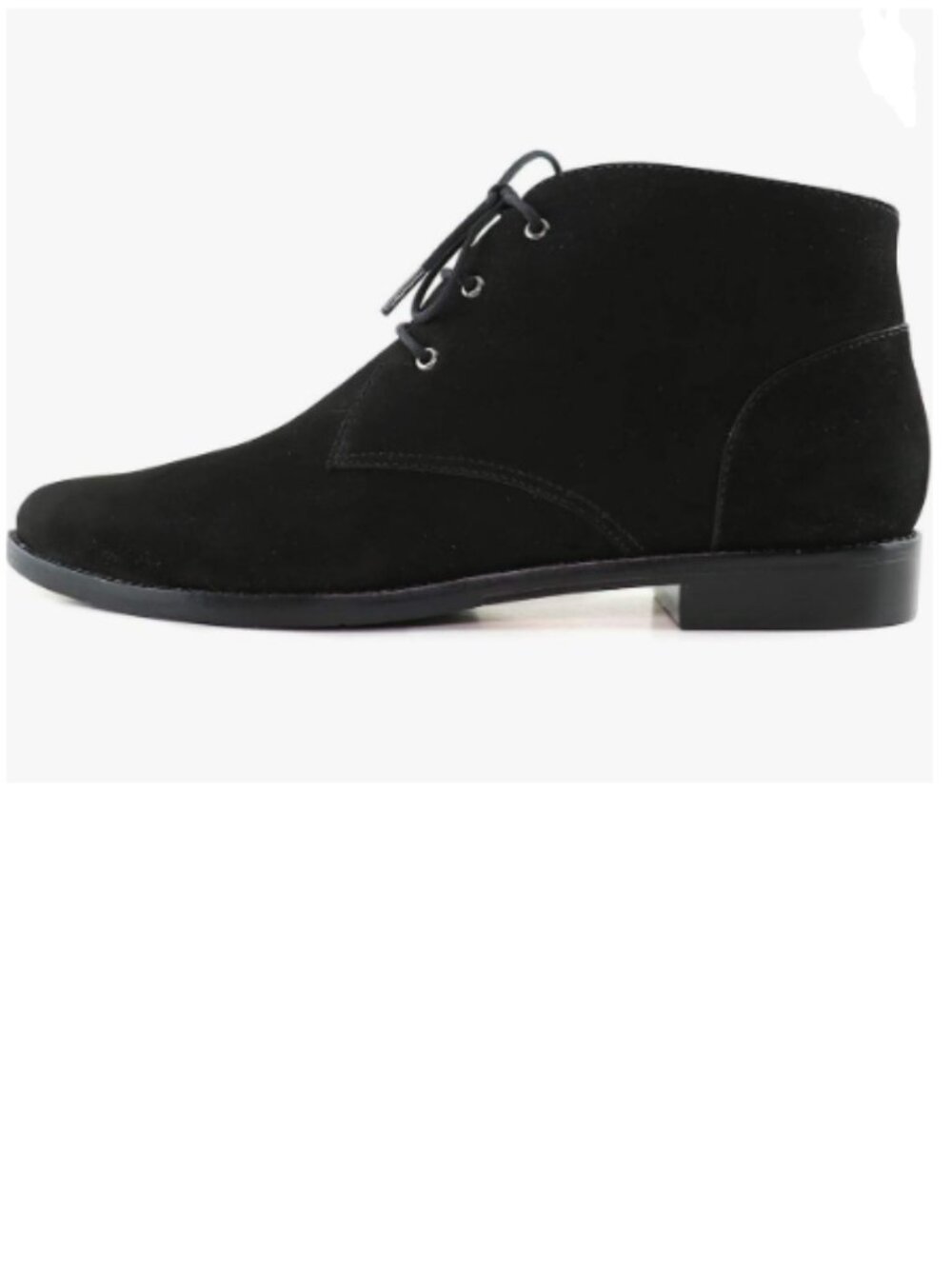 YDN Black Womens Low Heel Pointy Toe Lace Up Chukka Ankle Boots Winter Booties